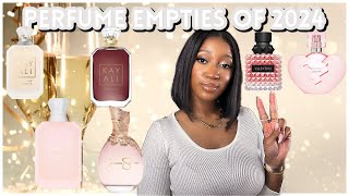 HOW MANY PERFUMES DID I FINISH!!?? COME FIND OUT|2024 PERFUME EMPTIES 🎉🎉🎉