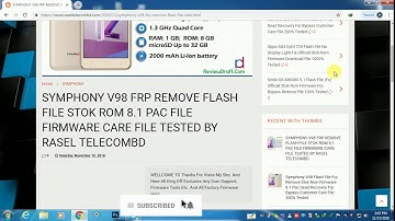 Symphony V98 Frp Google Account Pattern Pin Lock Remove Flash File Stok Rom Firmware 1000% Tested