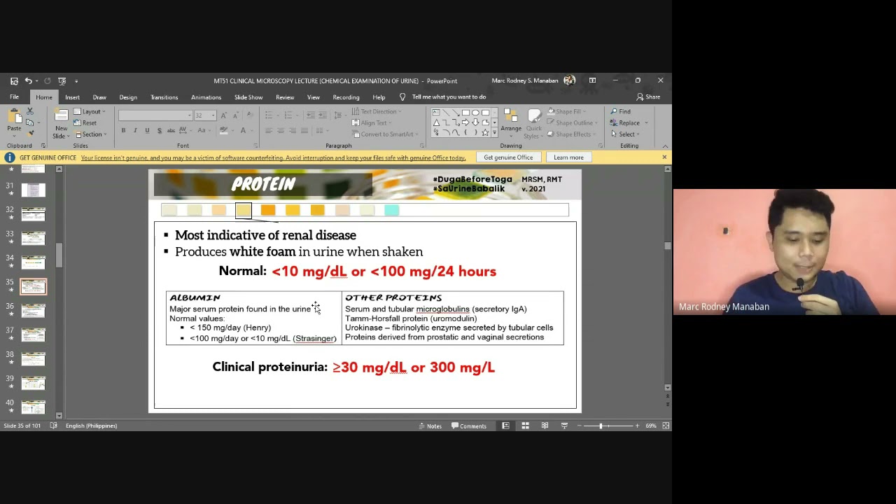 MT 51: Didactics | Clinical Microscopy Review (Chemical Examination of Urine Part 2)