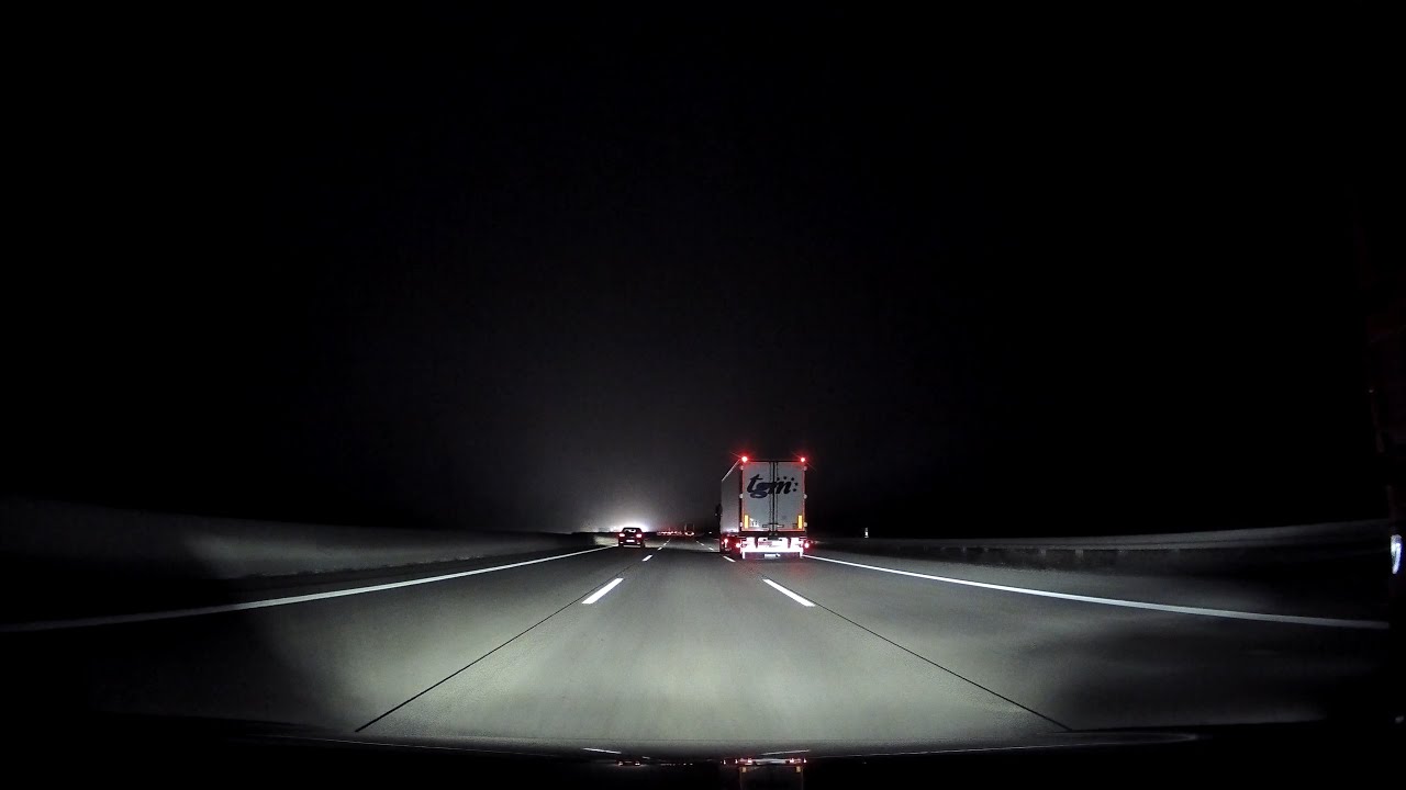 Nightdrive on the German Autobahn A5 - from Achern to Rastatt