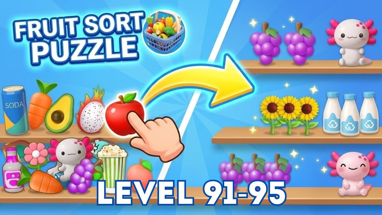 Fruit Sort Puzzle Walkthrough | Levels 91-95 | No Commentary - YouTube