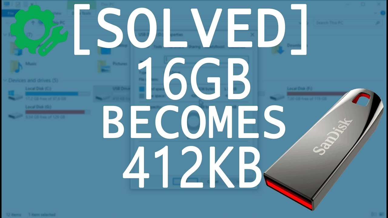 How To Fix USB Pen Drive 16GB Becomes 412kb (SOLVED) - YouTube