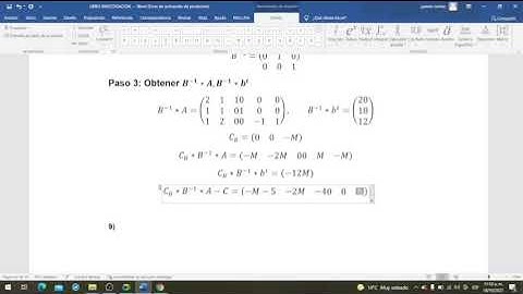 Clases de método simplex matricial 2. Loyola