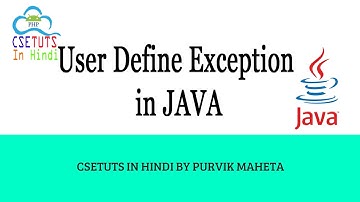 [Hindi] User Define Exception in  JAVA in Hindi : (Exception Handling )