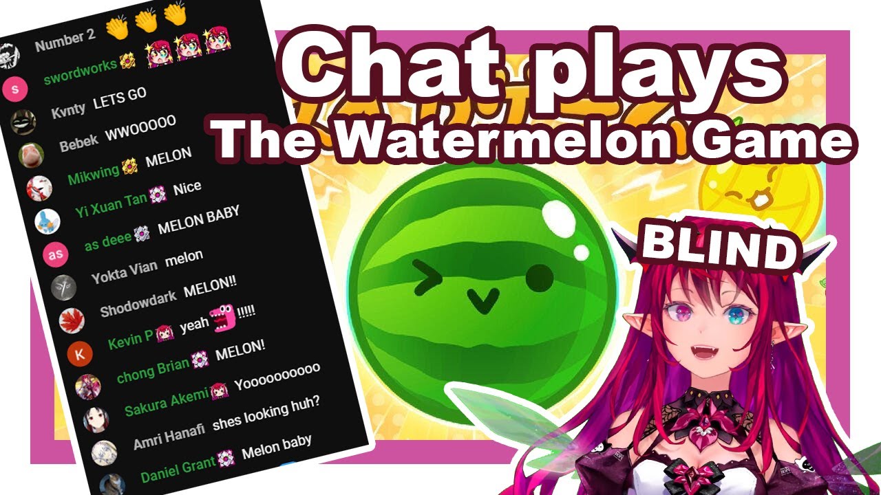CHAT plays 'The Watermelon Game' while IRyS is blind... [IRyS | Hololive English]