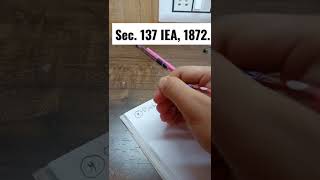 Part I Sec. 137 Of Iea, 1872