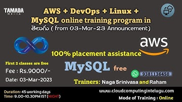 Announcement | AWS DevOps Training 03-Mar-2023 batch | Cloud Computing In Telugu | +91 9381136450