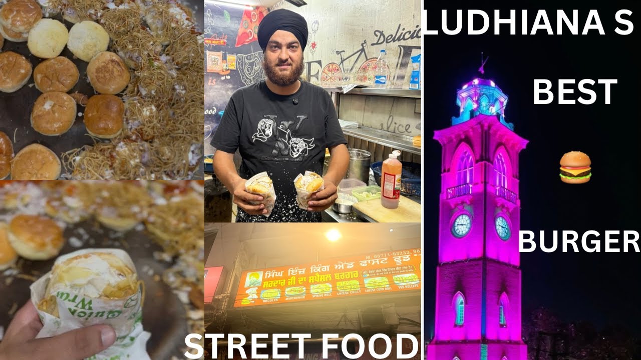 27 YEARS OLD LUDHIANA  KA FAMOUS SARDAR JI KA BURGER DESI BURGER WITH DESI STYLE #indianstreetfood🫶 