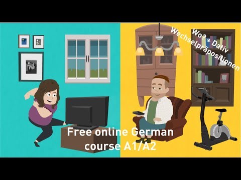 Deutsch lernen / Möbel / Präpositionen + Dativ