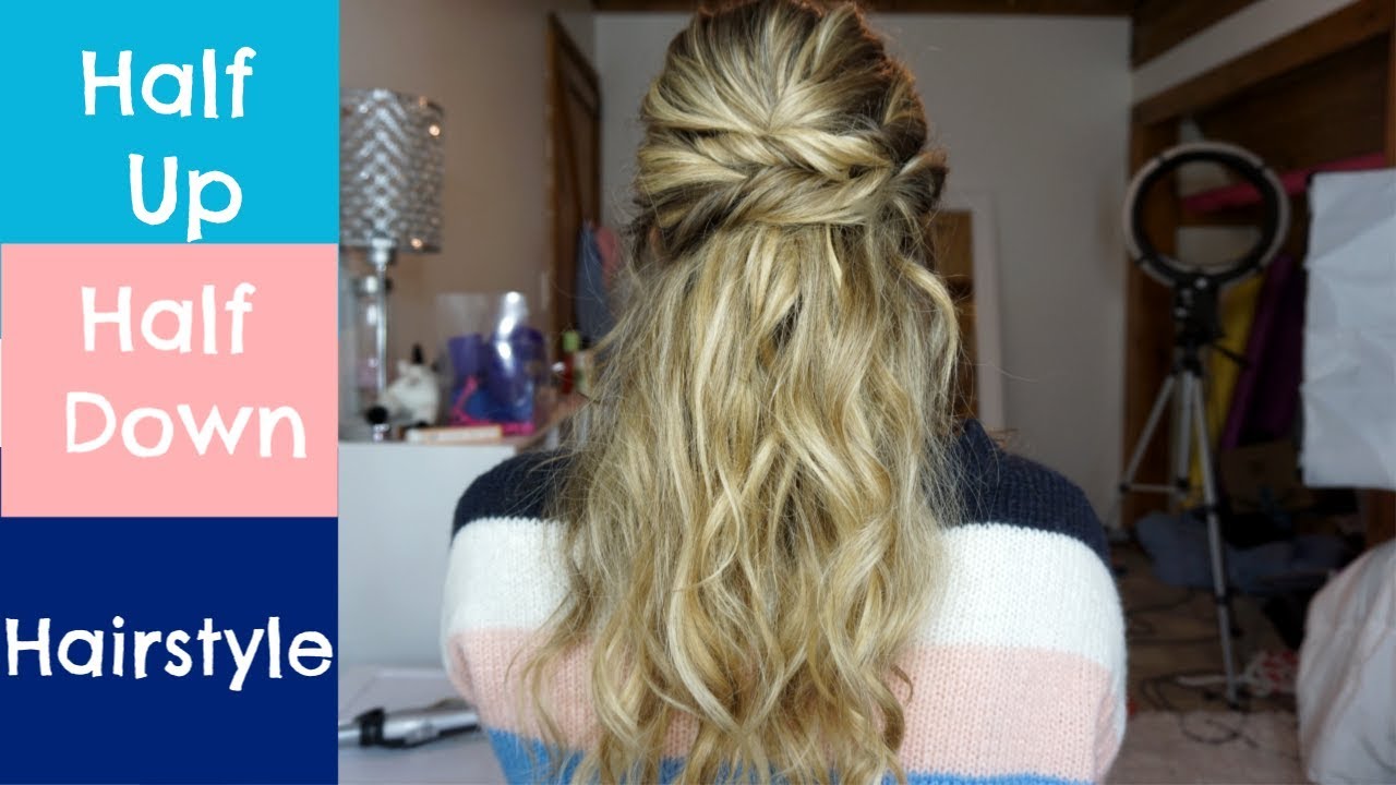 Half Up Half Down Hairstyle for Short, Medium, or Long Hair - YouTube