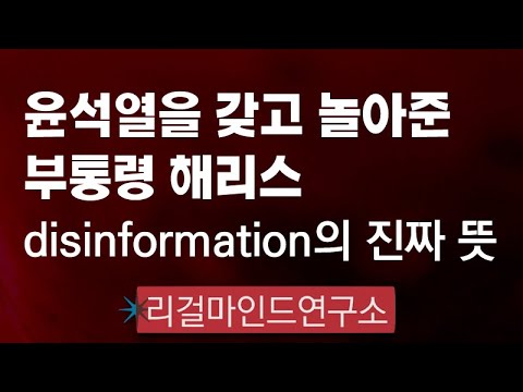 윤석열을 갖고 놀아준 부통령 해리스 _disinformation의 <strong>진짜</strong> <strong>뜻</strong>
