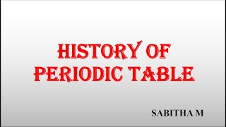 History of Periodic Table | Explained in Tamil