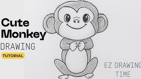 Monkey Drawing Tutorial Step by Step for Kids - Easy Pencil Drawing