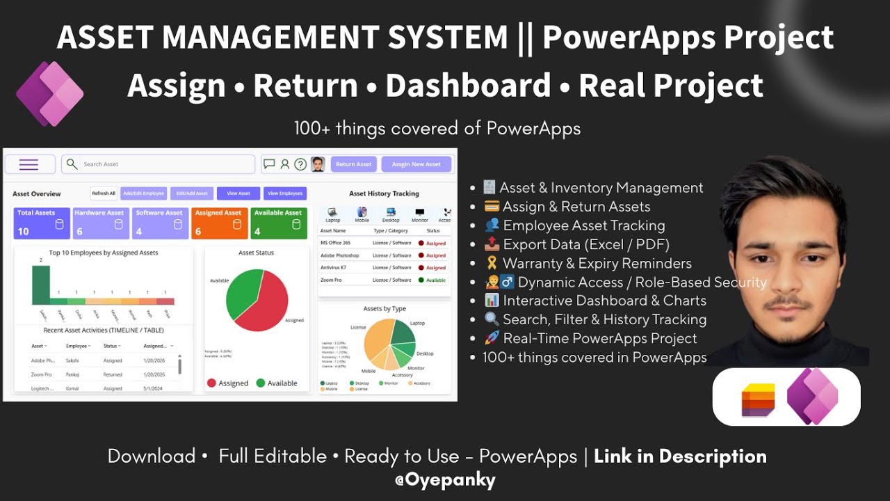 Build Asset Management System in PowerApps | PowerApps Project | Assign & Return | Dash + Reports