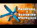 How To Paint Bird Feathers Easily / On Wooden Bluebird Whirligig