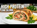 23g+ Protein! Crab Florentine Stuffed Salmon Pinwheels &amp; Salad