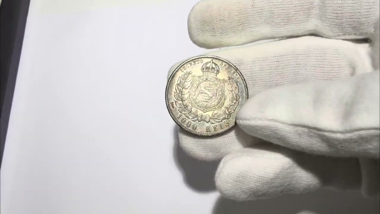 Moeda do Brasil: 1000 Réis 1889 - Soberba / Flor de Cunho - Linda patina colorida -  Prata