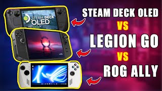 Steam Deck OLED vs ROG Ally vs Legion Go | BEST Gaming Handheld in 2024