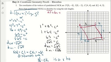 Geometry - Coordinate Geometry Proofs: Rhombus Video