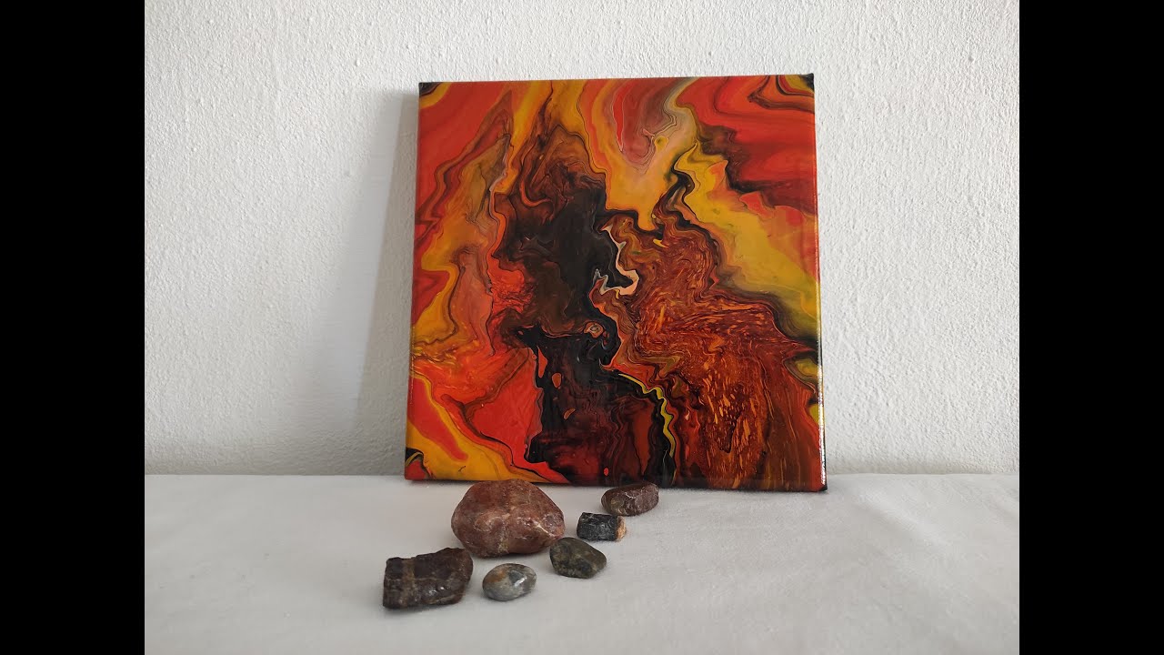 🧡🖤💛 Lava | Fluid Art | Swipe Technique | Acrylic Pouring 💛🖤🧡 - YouTube