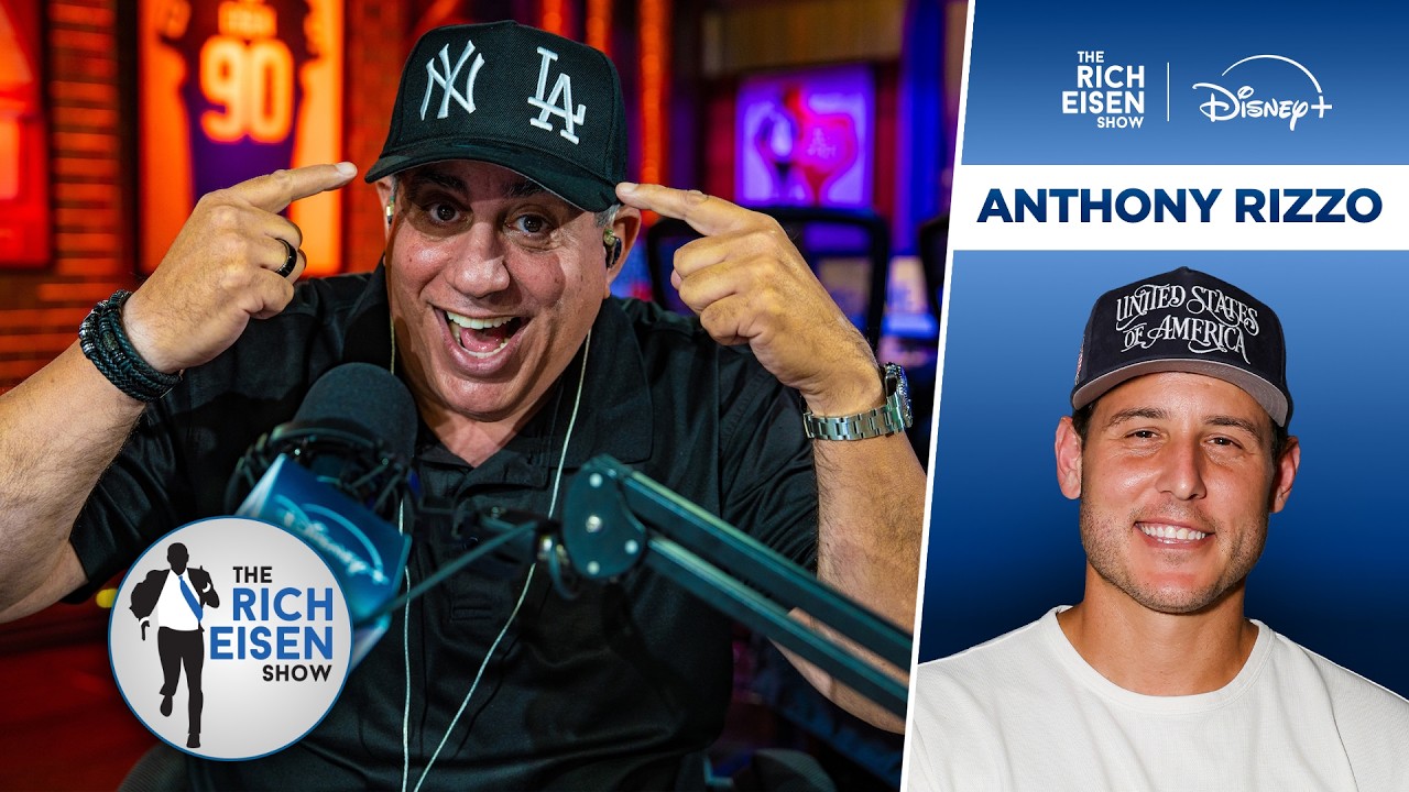 Anthony Rizzo Priceless Reaction to Mike Del Tufo’s Dodgers/Yankees Combo Hat | The Rich Eisen Show