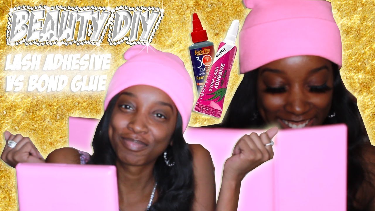 EYELASH GLUE TEST STRIP ADHESIVE VS HAIR BOND + bloopers & outtakes