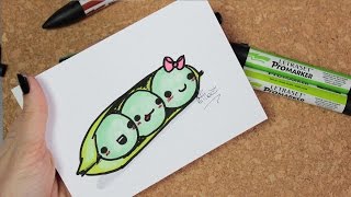 Cómo dibujar una vaina de guisantes kawaii