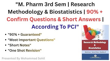 M.Pharm 3rd Sem Important Questions 📢 | Research & Biostatistics | Guaranteed in Exam | #important
