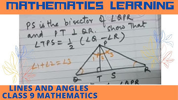 PS is the bisector of angle QPR and PT is perpendicular to QR. Show that ∠TPS=1/2 (∠Q-∠R)