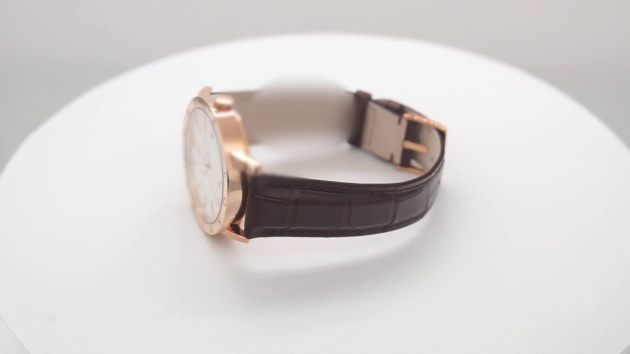 Bvlgari White Dial 18K Pink Gold Men's Watch 40mm