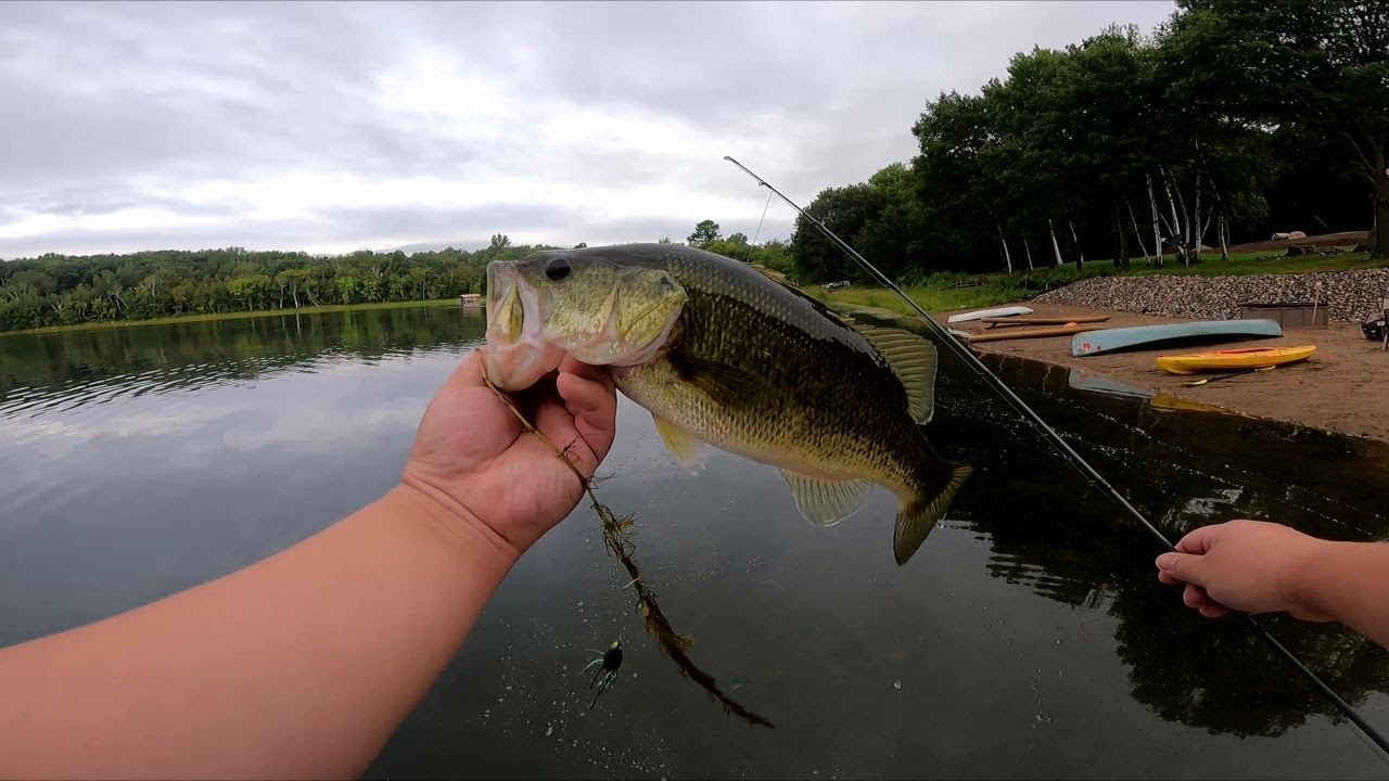 Topwater Frog Bass Fishing | Cabin Trip