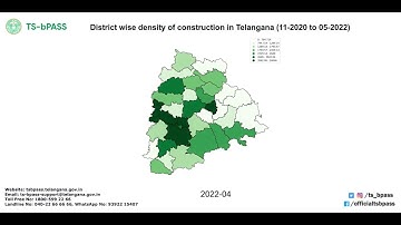 TS-bPASS | District wise density of construction in Telangana State from 11-2020 to 05-2022
