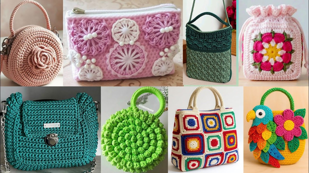 Cute Daily Use Flower Bag Designs | Crochet Granny purse | Boho Chic Crochet Handle round Purse 
