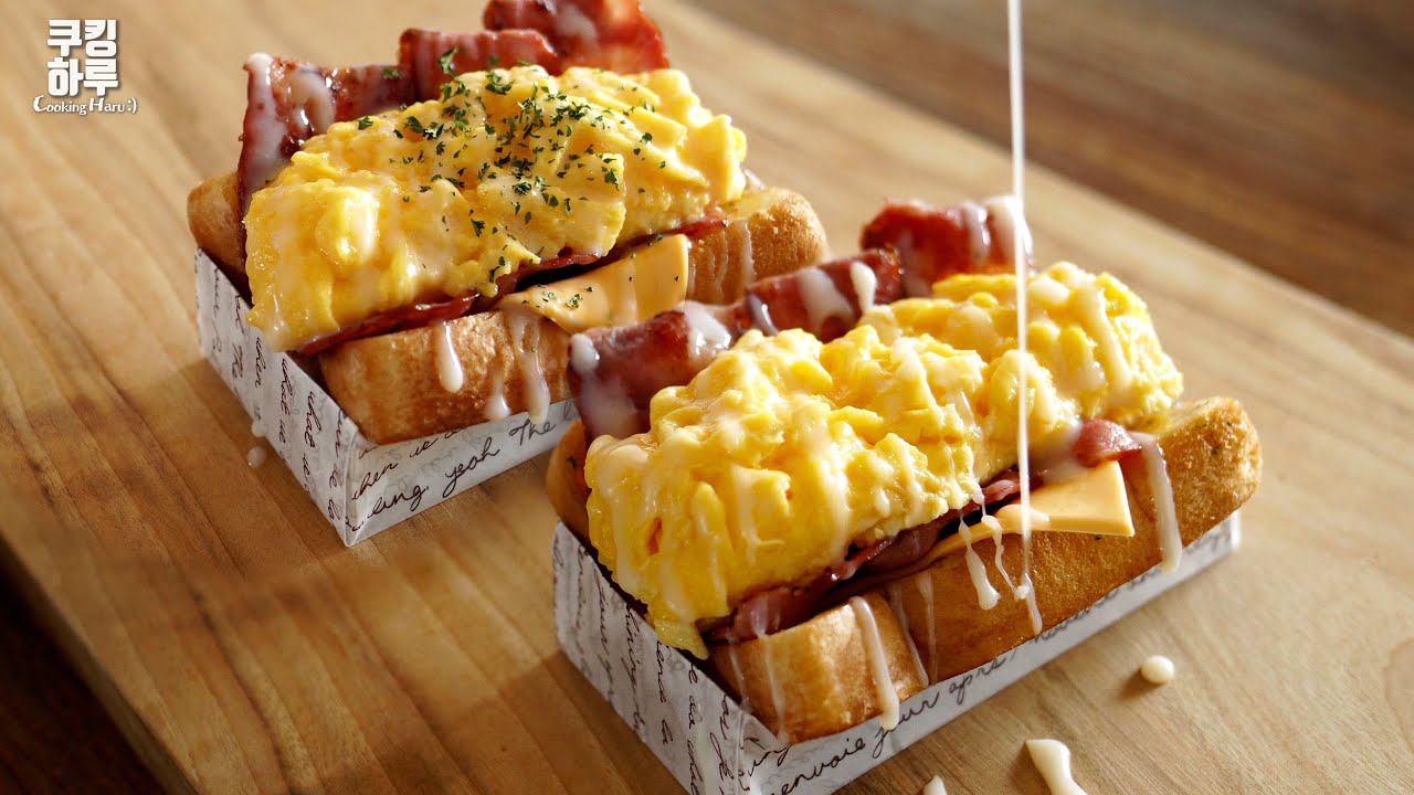 Пушистые мягкие яйца на хрустящем чесночном тосте!! Идеальный завтрак для вас! Вкусный.