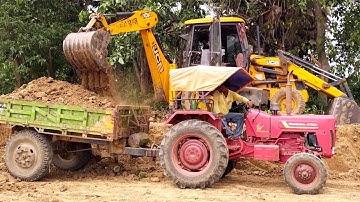 New Jcb 3dx Backhoe Machine Loading Mud In Mahindra 475 Di And Sonalika 745 Rx Di Tractor |Jcb Video