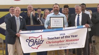 Tiffin’s Christopher Monsour named 2026 Ohio Teacher of the Year, honored at 'pep rally'
