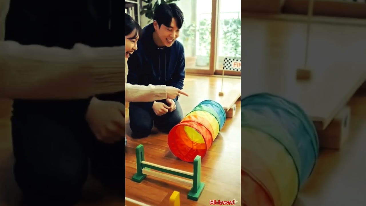 "Can this tiny puppy finish the obstacle course? 🐶🏆"