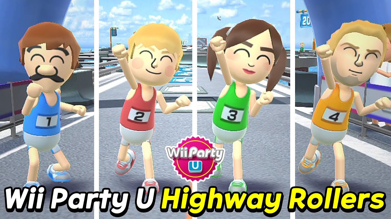 Wii Party U Highway Rollers Gameplay Luigi vs Pavel vs Sophia vs Matt | AlexGamingTV