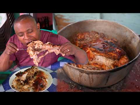 Receta de Pierna de Cerdo al Fuego, Comida de Campo Dominicana