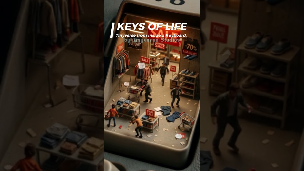 Keys of Life | A Tiny World Inside a Keyboard 🔍⌨️ | AI Cinematic Microverse 