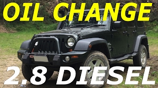 Jeep wrangler oil change (Diesel) - YouTube