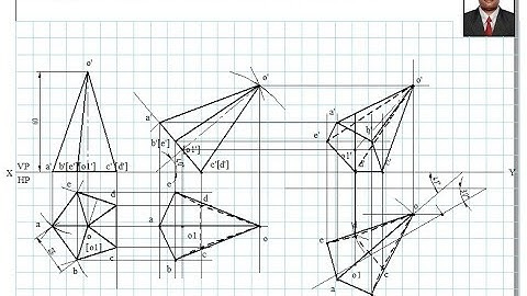 Example 18 on Projection of Solids Manual Drawing