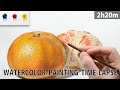 [水彩画]リアルなみかんを三原色を使って描くメイキング | 描き方 | Watercolor Painting | -No.86