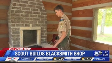 Scout builds blacksmith shop at Ramsey House