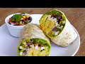 Healthy Breakfast Burrito with Black Bean Salsa