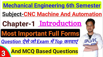 CNC Machine And Automation Chapter-1 Introduction Most Importants full forms. #mcqquestions