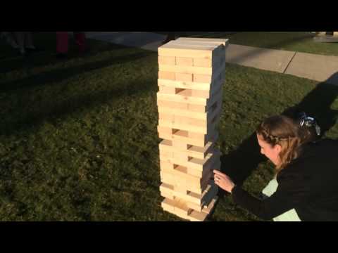 Giant Jenga in Slow Motion