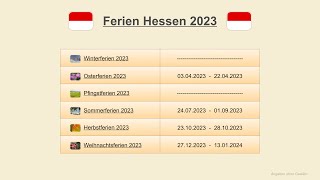 Ferien Hessen 2023