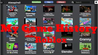 My Game History on Roblox