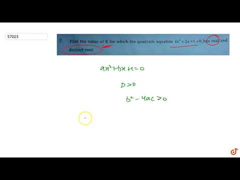 Find the value of K for which the quadratic equation `kx^2+2x+1 =0`,has real and  distinct root...